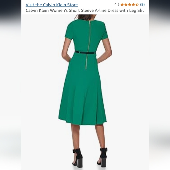 Calvin Klein Green A-Line Midi Dress - Picture 9 of 12